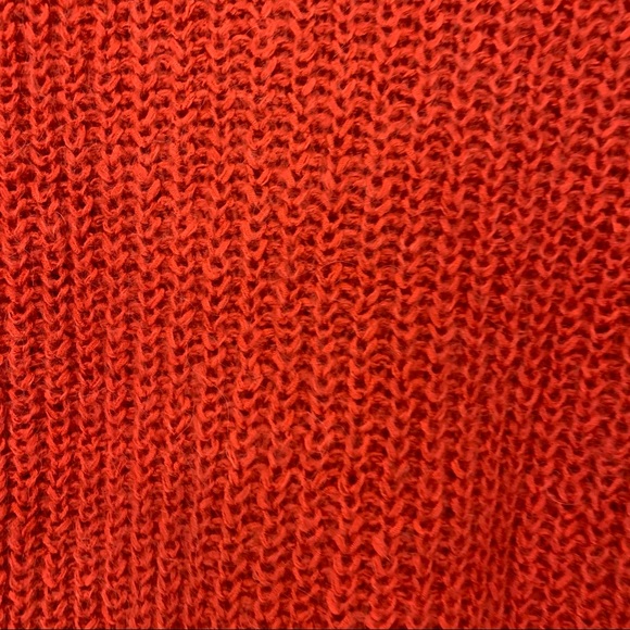 Cabi chunky knit zippered cardigan mohair blend pink salmon red medium #620 - Picture 8 of 9